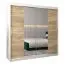 200 cm breiter Kleiderschrank mit 10 Fächern und 2 Türen | Farbe: Sonoma Eiche / Weiß Abbildung