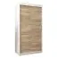 100 cm breiter Kleiderschrank mit 5 Fächern und 2 Türen | Farbe: Sonoma Eiche / Weiß Abbildung