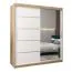 180 cm breiter Kleiderschrank mit 10 Fächern und 2 Türen | Farbe: Sonoma Eiche / Weiß Abbildung