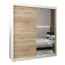 180 cm breiter Kleiderschrank mit 10 Fächern und 2 Türen | Farbe: Sonoma Eiche / Weiß Abbildung