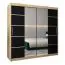 200 cm breiter Kleiderschrank mit 2 Türen | 10 Fächer | Farbe: Sonoma Eiche Abbildung