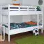 Stockbett 90 x 190 cm | Massivholz: Buche | Weiß Lackiert | umbaubar in zwei Einzelbetten | Premium-Qualität | inkl. Rollroste Abbildung