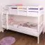 Massivholz Stockbett für Kinder und Jugendliche | Matratzenmaß: 90 x 200 cm | Weiß Lackiert | umbaubar in 2 Einzelbetten | Premium-Qualität | inkl. Rollroste Abbildung