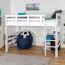 Hochbett 90 x 190 cm | Massivholz: Buche | Weiß Lackiert | umbaubar in Einzelbett | Premium-Qualität | inkl. Rollrost Abbildung