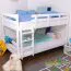 Massivholz Etagenbett für Kinder und Jugendliche | Matratzenmaß: 120 x 200 cm | Weiß Lackiert | umbaubar in 2 Einzelbetten | Premium-Qualität | inkl. Rollroste Abbildung