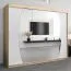 250 cm breiter Kleiderschrank mit 10 Fächern und 3 Türen | Farbe: Sonoma Eiche / Weiß Abbildung