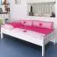 Kinderbett 90 x 190 cm | Massivholz: Buche | Weiß Lackiert Abbildung