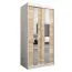 100 cm breiter Kleiderschrank mit 2 Türen | 5 Fächer | Farbe: Sonoma Eiche / Weiß Abbildung