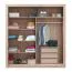 200 cm breiter Kleiderschrank mit 2 Türen | 6 Fächer | Farbe: Eiche Abbildung