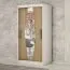 100 cm breiter Kleiderschrank mit 2 Türen | 5 Fächer | Farbe: Eiche / Weiß Abbildung