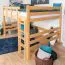 Breites Hochbett 160 x 190 cm | Massivholz: Buche | Natur Lackiert | umbaubar in Einzelbett | Premium-Qualität | inkl. Rollrost Abbildung