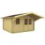Holz-Gartenhaus 4,7 x 4,26 Meter (inkl. Dach) | 1 Fenster | 70 mm Blockbohlen |natur unbehandelt | Satteldach | inkl. Fußboden | aus nordischer Fichte Abbildung