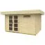 Flachdach-Gartenhaus 3,28 x 4,48 Meter (inkl. Dach) | 1 Fenster | 28 mm Blockbohlen |natur unbehandelt | aus Holz | inkl. Fußboden | aus nordischer Fichte Abbildung