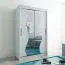150 cm breiter Kleiderschrank mit 5 Fächern und 2 Türen | Farbe: Weiß Abbildung