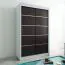 150 cm breiter Kleiderschrank mit 5 Fächern und 2 Türen | Farbe: Weiß / Schwarz Abbildung