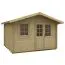 Holz-Gartenhaus 3,5 x 3,94 Meter (inkl. Dach) | 1 Fenster | 40 mm Blockbohlen |natur unbehandelt | Satteldach | inkl. Fußboden | aus nordischer Fichte Abbildung