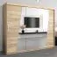 250 cm breiter Kleiderschrank mit 10 Fächern und 3 Türen | Farbe: Sonoma Eiche Abbildung