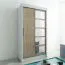100 cm breiter Kleiderschrank mit 5 Fächern und 2 Türen | Farbe: Sonoma Eiche / Weiß Abbildung