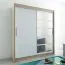 180 cm breiter Kleiderschrank mit 10 Fächern und 2 Türen | Farbe: Sonoma Eiche / Weiß Abbildung