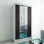 100 cm breiter Kleiderschrank mit 5 Fächern und 2 Türen | Farbe: Weiß / Schwarz Abbildung