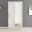 100 cm breiter Kleiderschrank mit 5 Fächern und 2 Türen | Farbe: Weiß Abbildung