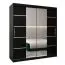 180 cm breiter Kleiderschrank mit 2 Türen | 10 Fächer | Farbe: Schwarz Abbildung