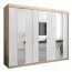 250 cm breiter Kleiderschrank mit 3 Türen | 10 Fächer | Farbe: Sonoma Eiche / Weiß Abbildung
