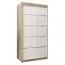 100 cm breiter Kleiderschrank mit 5 Fächern und 2 Türen | Farbe: Sonoma Eiche / Weiß Abbildung