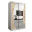 120 cm breiter Kleiderschrank mit 2 Türen | 5 Fächer | Farbe: Sonoma Eiche / Weiß Abbildung