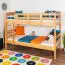 Jugendetagenbett 90 x 200 cm | Massivholz: Buche | Natur Lackiert | umbaubar in 2 Einzelbetten | Premium-Qualität | inkl. Rollroste Abbildung