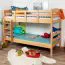 Kinderstockbett 90 x 190 cm | Massivholz: Buche | Natur Lackiert | umbaubar in 2 Einzelbetten | Premium-Qualität | inkl. Rollroste Abbildung