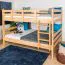 Kinderetagenbett 140 x 190 cm | Massivholz: Buche | Natur Lackiert | umbaubar in 2 Einzelbetten | Premium-Qualität | inkl. Rollroste Abbildung