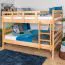 Stockbett für Jugendliche 160 x 190 cm | Massivholz: Buche | Natur Lackiert | umbaubar in 2 Einzelbetten | inkl. Rollroste Abbildung