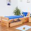 90 x 200 cm Kinderbett | inkl. Stauraum / 2 Schubladen | Massivholz: Buche | Natur Lackiert | inkl. Lattenrost Abbildung