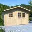 Holz-Gartenhaus 2,98 x 3,74 Meter (inkl. Dach) | Natur | Satteldach | 28 mm Blockbohlen-Haus Abbildung
