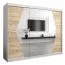Großer 250 cm breiter Kleiderschrank mit 3 Türen | 10 Fächer | Farbe: Sonoma Eiche / Weiß Abbildung