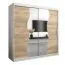 2 Meter breiter Kleiderschrank mit 2 Türen | Farbe: Sonoma Eiche / Weiß Abbildung