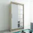 1 Meter breiter Kleiderschrank mit 2 Türen | Farbe: Sonoma Eiche / Weiß Abbildung