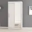1 Meter breiter Kleiderschrank mit 2 Türen | Farbe: Weiß Abbildung