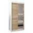 1 Meter breiter Kleiderschrank mit 2 Türen | Farbe: Sonoma Eiche / Weiß Abbildung