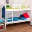 Stockbett für Kinder 90 x 200 cm | Massivholz: Buche | Weiß Lackiert | umbaubar in 2 Einzelbetten | inkl. Rollroste Abbildung
