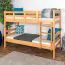 Stockbett für Jugendliche 90 x 190 cm | Massivholz: Buche | Natur Lackiert | umbaubar in 2 Einzelbetten | inkl. Rollroste Abbildung