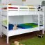 Etagenbett für Jugendliche 90 x 190 cm | Massivholz: Buche | Weiß Lackiert | umbaubar in 2 Einzelbetten | inkl. Rollroste Abbildung