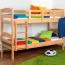Etagenbett für Kinder 90 x 200 cm | Massivholz: Buche | Natur Lackiert | umbaubar in 2 Einzelbetten | inkl. Rollroste Abbildung