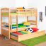 Etagenbett + Ausziehbett für Jugendliche 90 x 200 cm | Massivholz: Buche | Natur Lackiert | inkl. Bettkasten | umbaubar in 2 Einzelbetten | inkl. Rollroste Abbildung