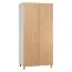 93 cm breiter Kleiderschrank mit 2 Türen | Farbe: Eiche / Weiß Abbildung