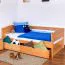 Bettrahmen für Kinder / Kinderbett 90 x 200 cm | Massivholz: Buche | Natur Lackiert | inkl. 2 Schubladen und Lattenrost | besonders hohe Qualität Abbildung