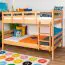 Stockbett für Jugendliche 120 x 190 cm | Massivholz: Buche | Natur Lackiert | umbaubar in 2 Einzelbetten | inkl. Rollroste Abbildung