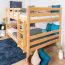 Stockbett für Jugendliche 140 x 190 cm | Massivholz: Buche | Natur Lackiert | umbaubar in 2 Einzelbetten | inkl. Rollroste Abbildung