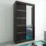 100 cm breiter Schiebetürenschrank mit 2 Türen | 5 Fächer | 2 Kleiderstangen | Farbe: Schwarz Abbildung